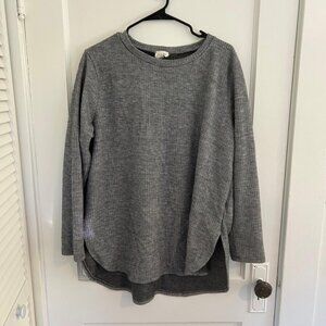 143 Story by Line Up Grey Long Sleeve Maternity Shirt, Size 2x